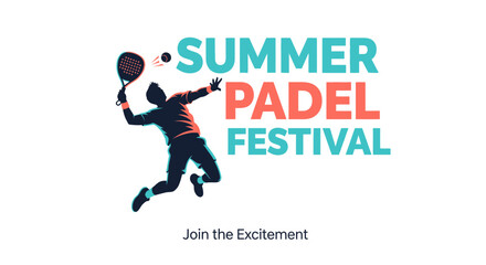 Obraz premium Dynamic Padel Player In Action During Summer Festival Event
