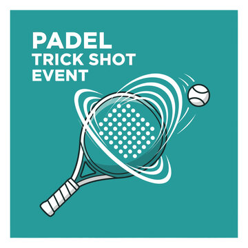 Dynamic Padel Tennis Trick Shot Event Graphic Illustration Splash