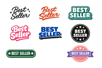 Variety of best seller logos in different designs and colors