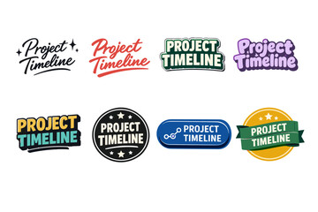Obraz premium Various project timeline logo designs in different styles and colors