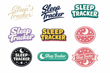 Fototapeta premium Set of sleep tracker logos with moon and stars design