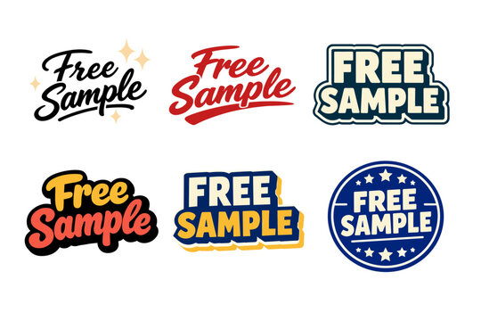 Free sample logos variety with bold text and decorative designs