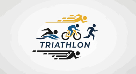 Fototapeta premium Dynamic Triathlon Icon Set Representing Sportive Endurance and Athleticism