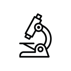 Simple line drawing of a microscope for scientific study and research