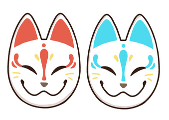 きつねのお面イラスト © タカ