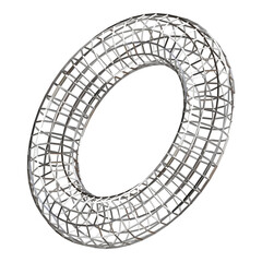 Futuristic Wireframe Torus Abstract 3D Render © miber duwur