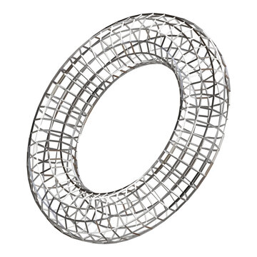 Futuristic Wireframe Torus Abstract 3D Render