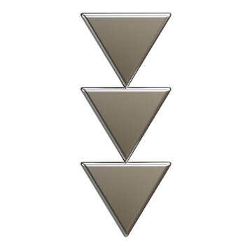 Three Step Downward Process Diagram Metallic 3D Arrows