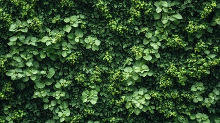 Lush Greenery Wall Texture Background.