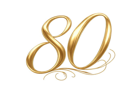 Golden number eighty eighty, anniversary celebration luxury concept