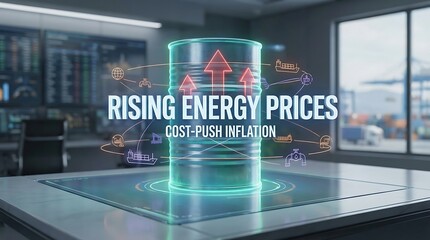 Rising Energy Prices Cost-Push Inflation Economic Concept.