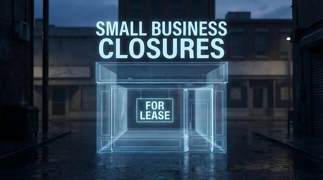 Small Business Closures and Empty Storefronts For Lease.