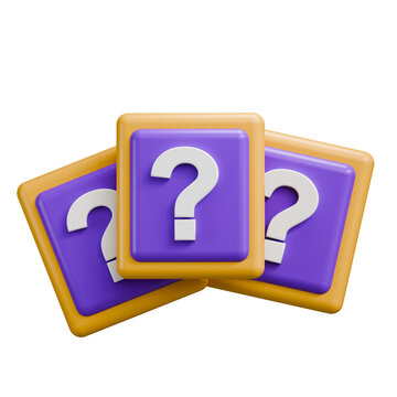 Multiple 3D Question Mark Blocks Icon Mystery and Query