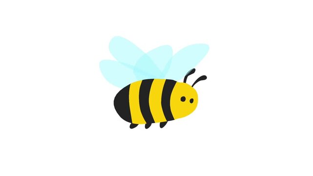2D Animated Bee for Spring Garden and Nature Video