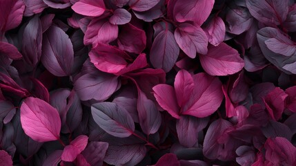 Naklejka premium dark pink leaves layered background with deep shadows