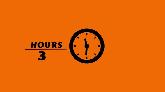7 Hours timer clock animation. Countdown timer hours clock. Stopwatch clock animation.