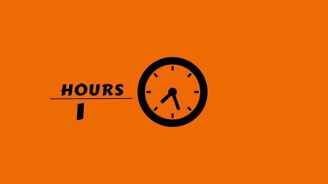 2 Hours timer clock animation. Countdown timer hours clock. Stopwatch clock animation.