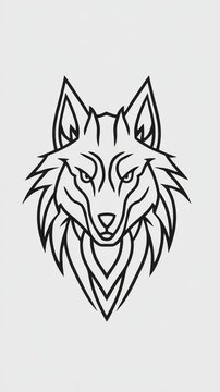 Black and White Wolf Head Animation.
