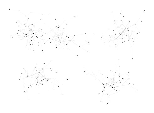 Network connection dots and lines abstract plexus background on transparent grid backdrop