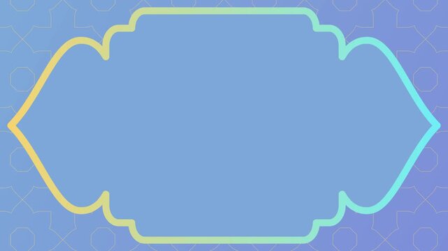 Blue Islamic Arch Copy Space Seamless Loop. High-quality 4K vertical linear motion background with blue tones and traditional arch borders, perfect for spiritual quotes and ramadan text.