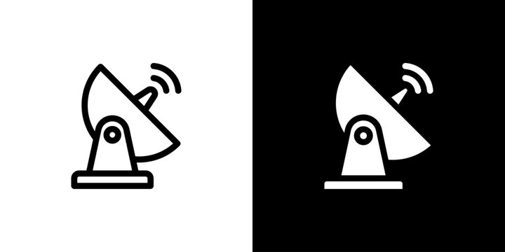 Parabolic Dishes icon concept with flat Black White Background. Vector illustration.