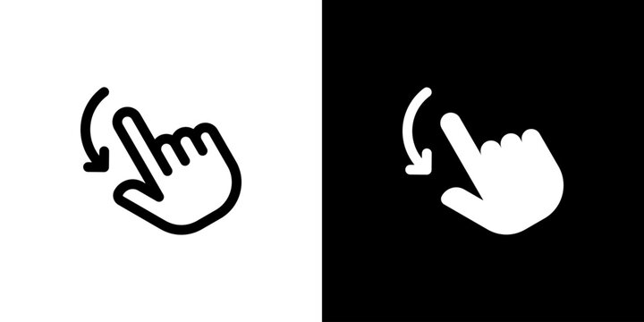 Flick icon concept with flat Black White Background. Vector illustration.