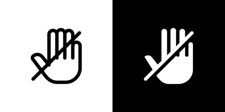 Dont Touch icon concept with flat Black White Background. Vector illustration.