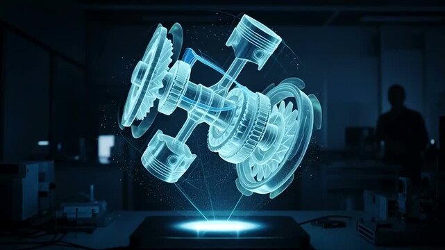 Holographic Engine Model Rotating in Dark Room.