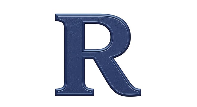 Letter R in Blue