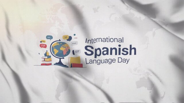 Featuring International Spanish Language Day with a waving flag style, Great for opening videos, campaign videos, greetings