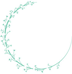 白いカスミソウが飾られた円形フレーム