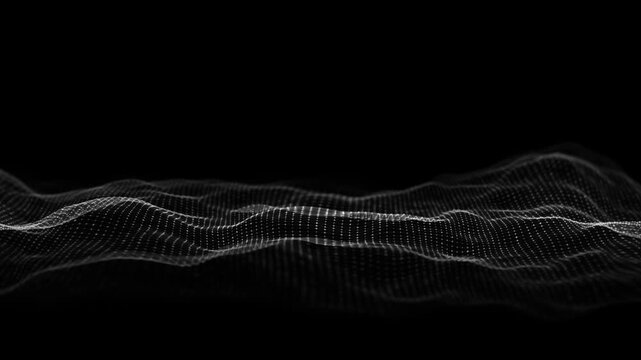 Slow flowing black and white particle vector abstract background, Black abstract tech luxury waves motion background with golden lines. 
Abstract futuristic black background with glowing white dots