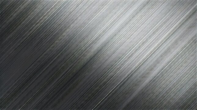A diagonal, linear textured surface transitions from dark gray to silver, evoking an industrial or metallic appearance with parallel lines