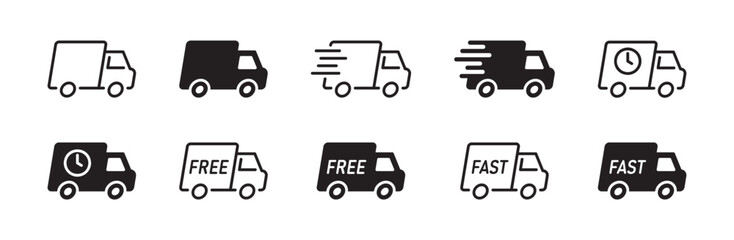 Collection of delivery service icon for app and website. Vector illustration © Oman