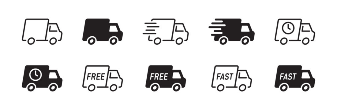 Collection of delivery service icon for app and website. Vector illustration