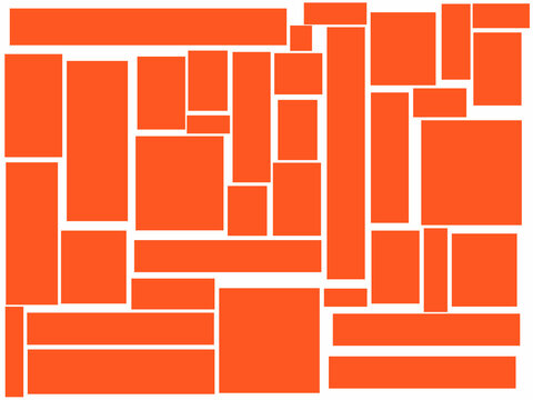 Random rectangular boxes stacked on top of each other. Hand-drawn checkered vector illustration.