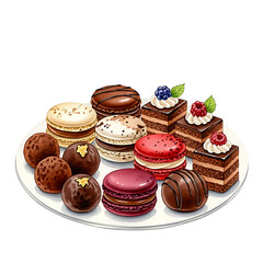 Gourmet Chocolate Desserts and Sweet Pastries Assortment
