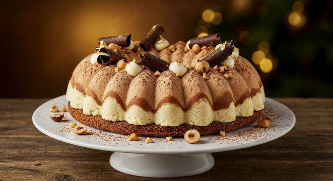 Coffee & Irish Cream semifreddo wreath dessert