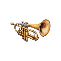 Obraz premium trumpet drawn vector illustration