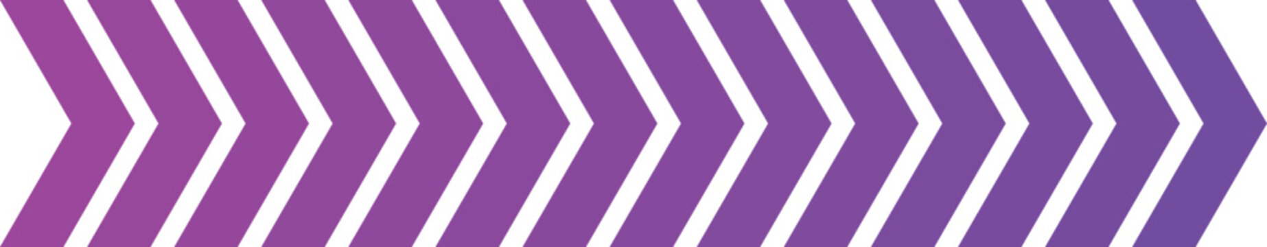 Horizontal chevron arrows in gradient from pink to purple, stylized directional design symbol emphasizing forward motion