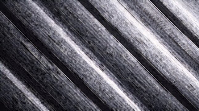Diagonal, textured image features parallel, dark gray lines contrasted with brighter white bands, creating a dynamic, abstract visual
