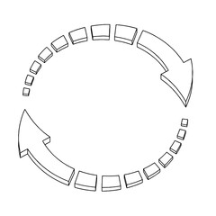Fototapeta premium Outline for Coloring of Arrow Icon Dirrection Symbol Element on White Background. Vector Illustration.