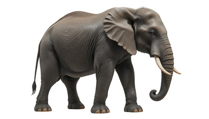 Obraz premium African Elephant Standing, Isolated on White