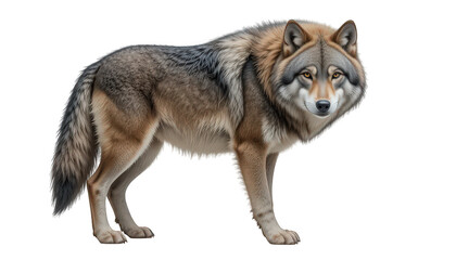 Obraz premium Majestic Wolf Standing Isolated