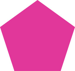 Vibrant Pink Pentagon Shape on White Background.