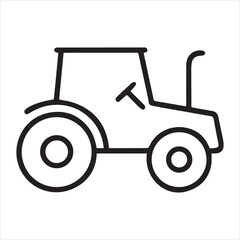 Outline of a tractor in simple line art design