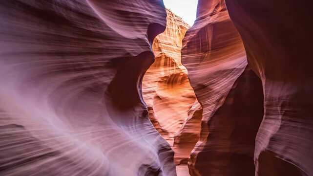Unique sandstone formations with flowing curves and vibrant colors in antelope canyon showcasing natural beauty and unique rock patterns