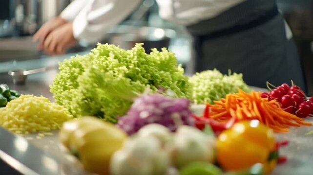 Fresh vegetables on a kitchen counter healthy eating cooking ingredients