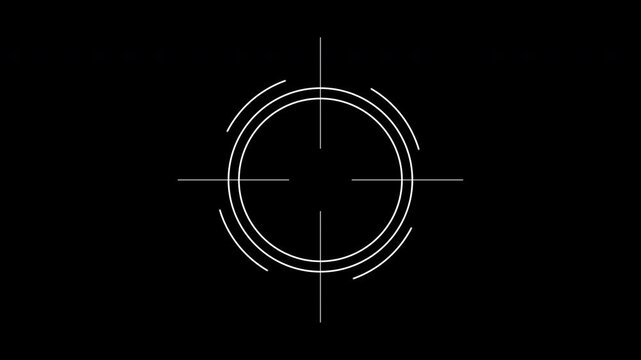 HUD weapon interface for scopes or weapons, ideal for gaming, military or technology projects, isolated on black background with circular elements.