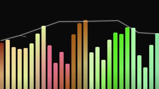 Colorful Bar Graph with Trend Line.